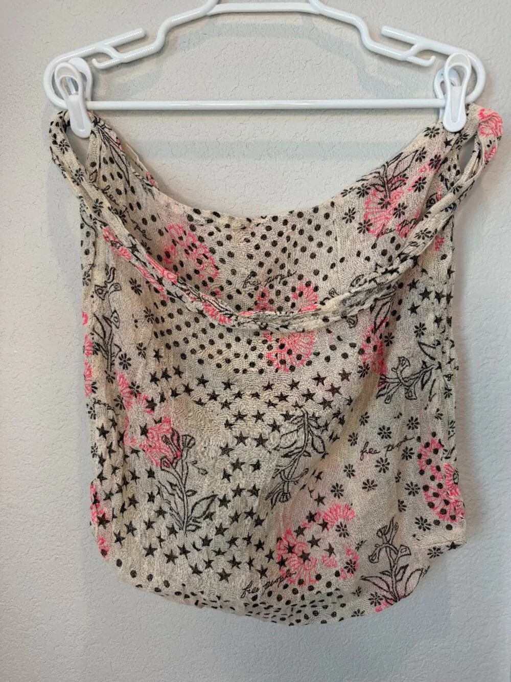 Free People Muslin Linen Boho Hobo Shoulder Bag